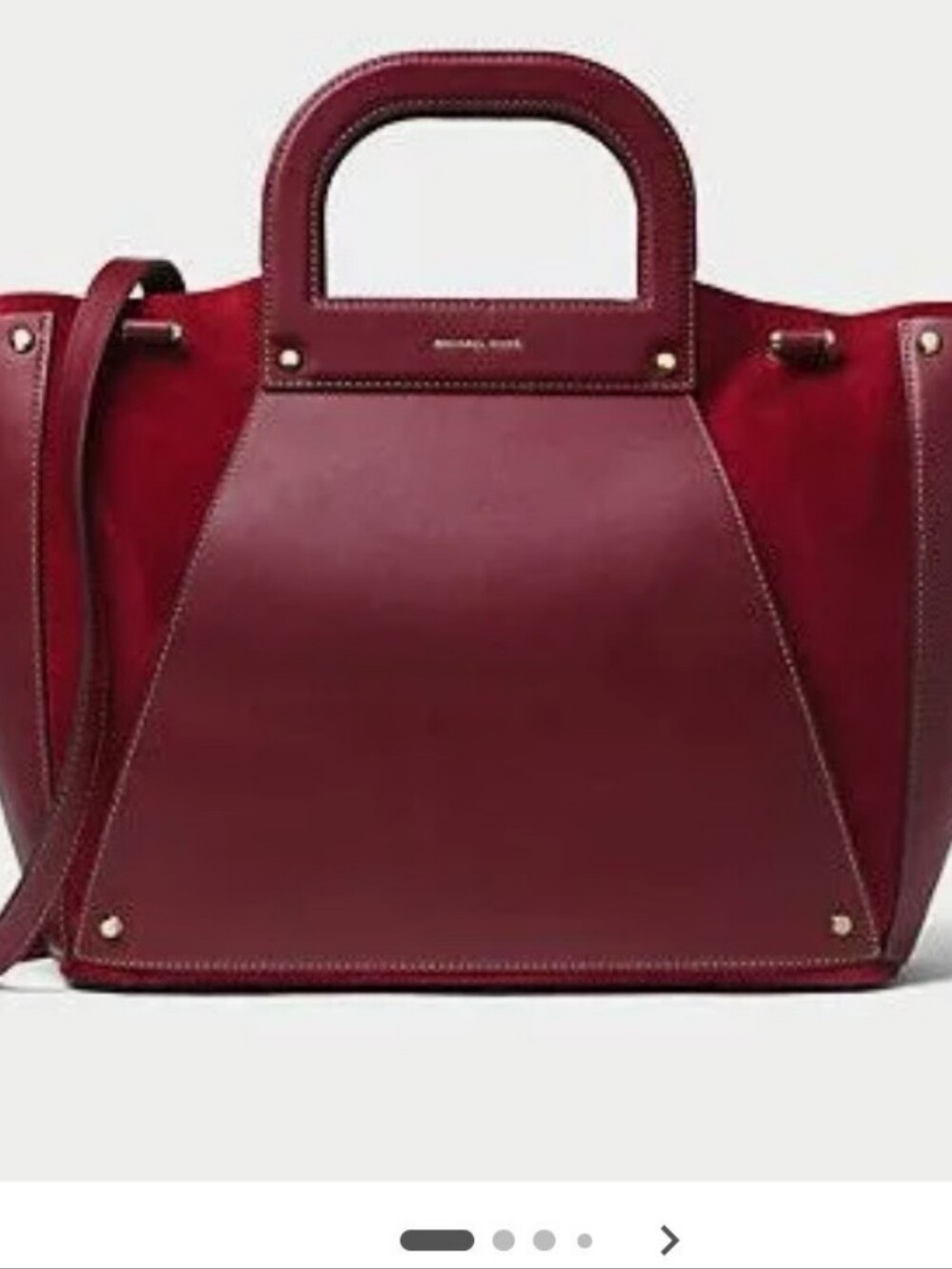 Michael Kors Avril Extra-Large Leather and Suede Tote Bag, Burgundy